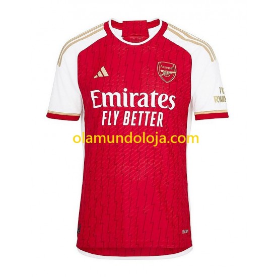 Camisola Arsenal Xhaka 34 Criança Equipamento Primeiro 2023-2024 Manga Curta